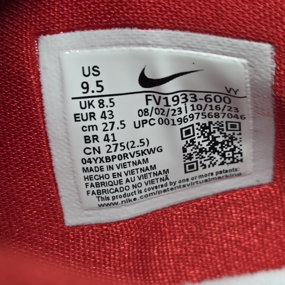 Nike Zoom Freak 5 Men White Red Basketball Athletic Shoe FV1933-600 Size 9.5 New main image 8
